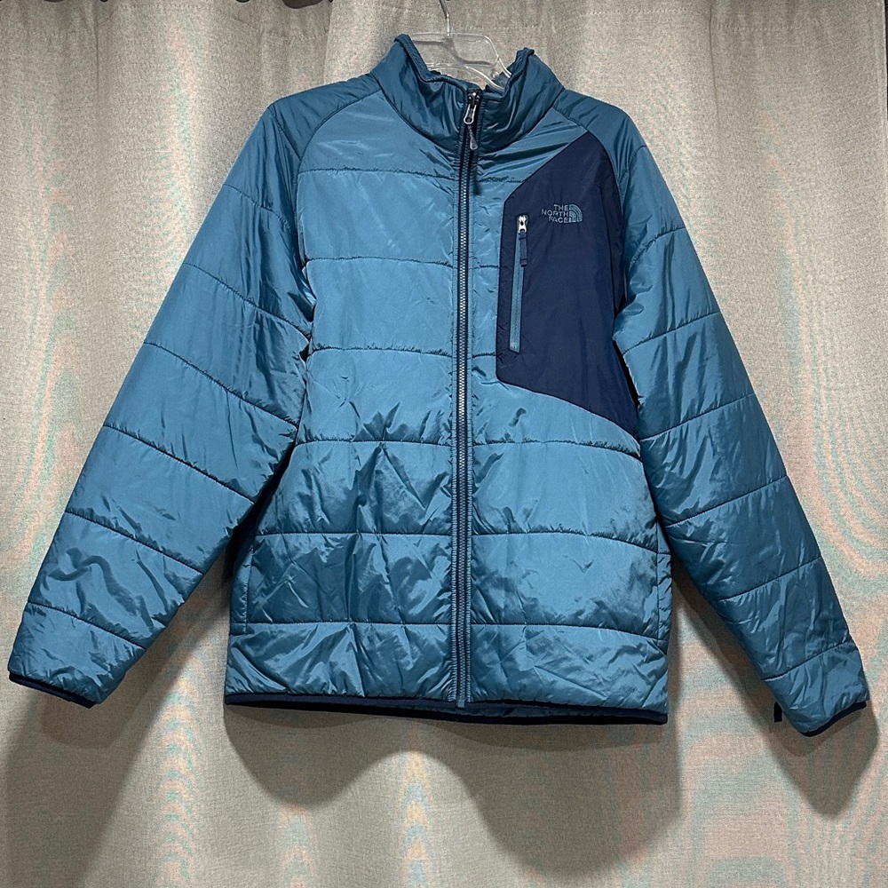 The North Face Blue and Black Puffer Jacket